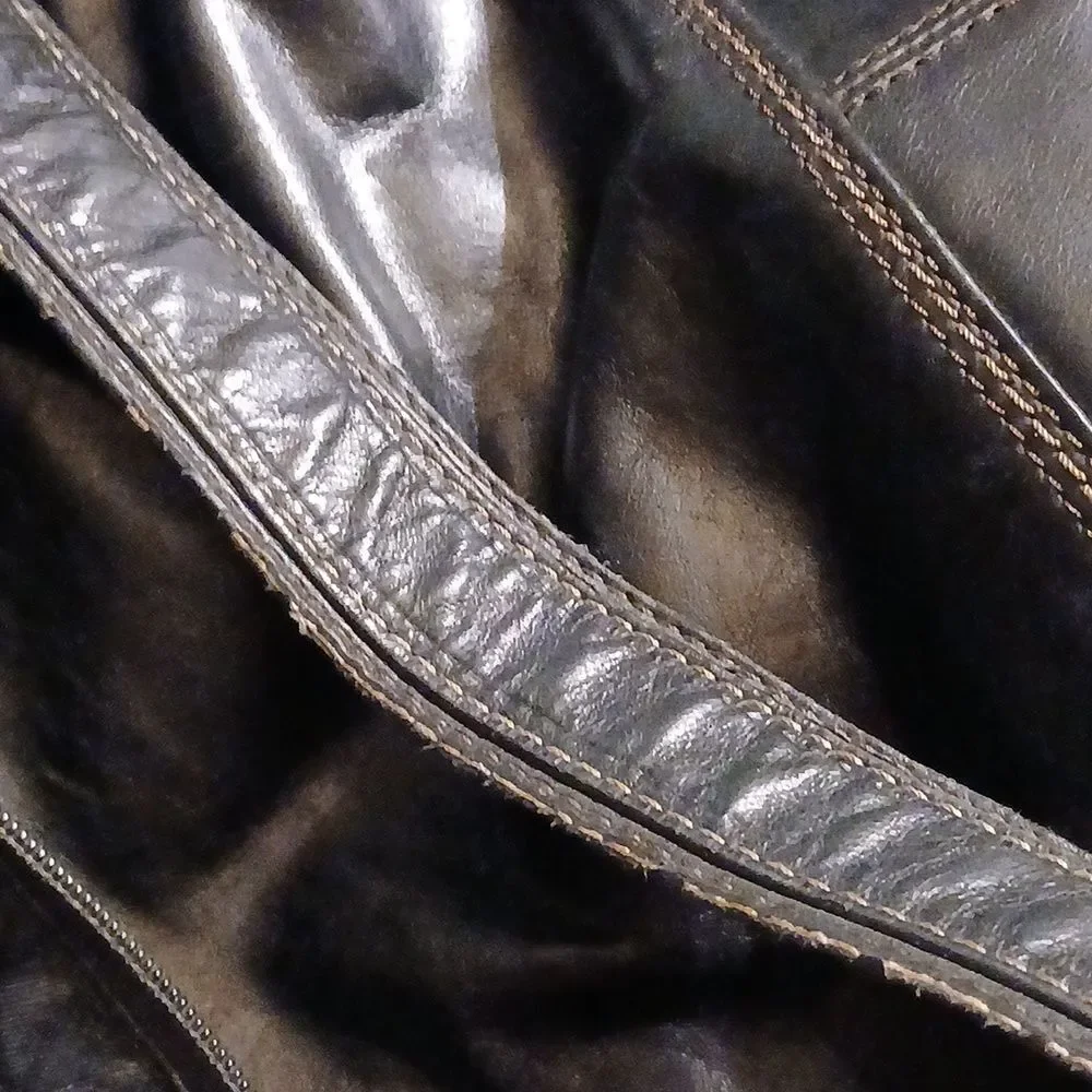 Fossil Black Leather Large Tote Style Bag / Purse